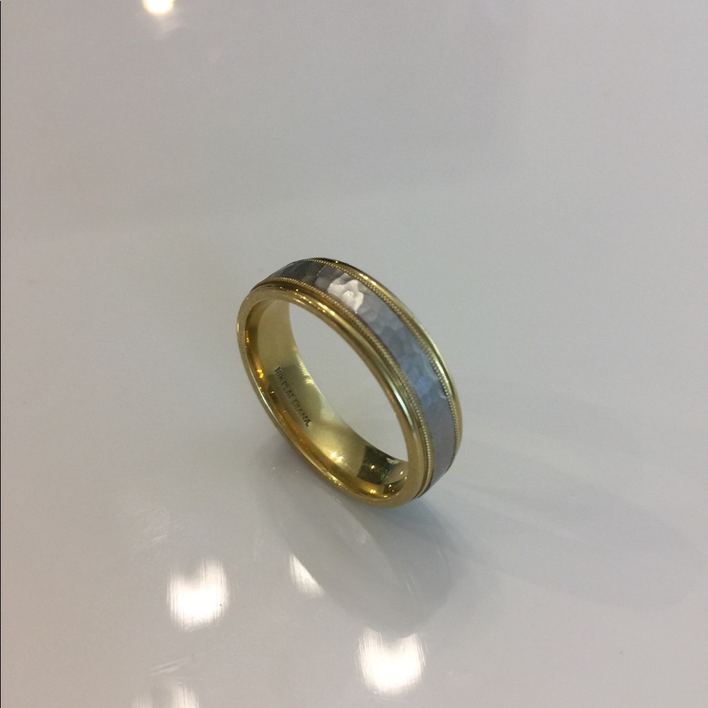 18K & Platinum Diana Band,SOLID